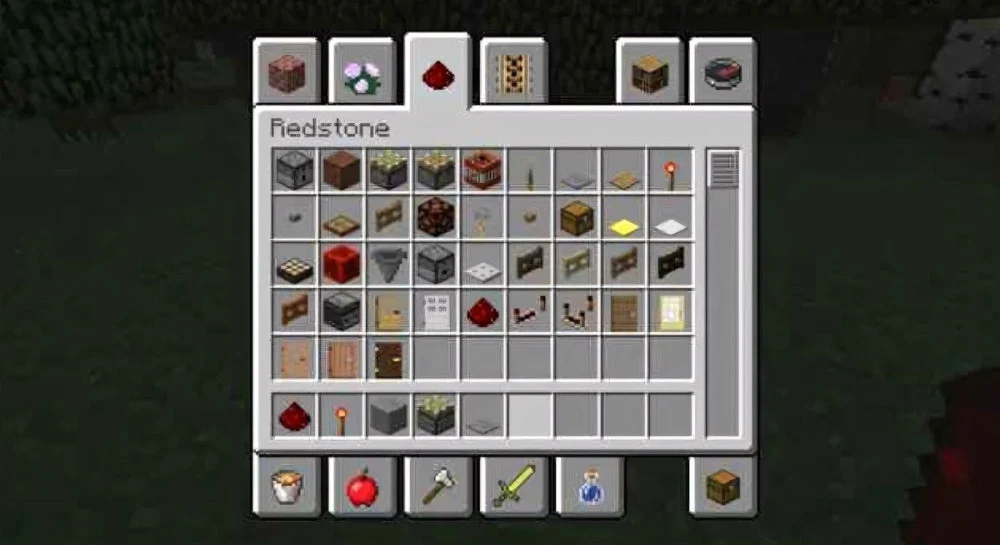 Chuẩn bị vật liệu Redstone làm cửa tự động Sáng tạo