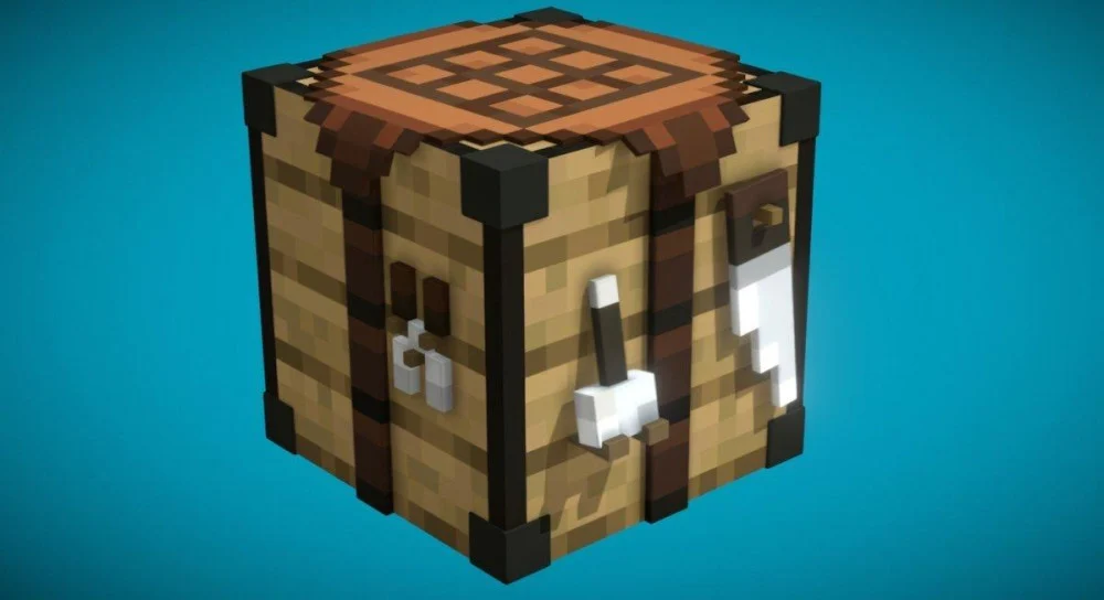 Chế tạo Crafting Table từ bốn khối ván gỗ Planks