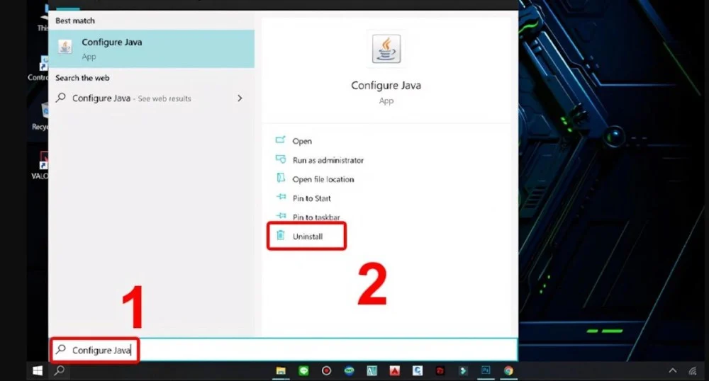 Hướng dẫn tìm kiếm và gỡ cài đặt phiên bản Java cũ
