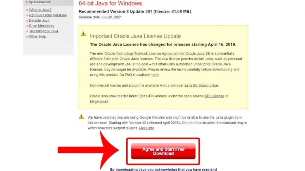 Tải phiên bản Java mới nhất từ trang web chính thức