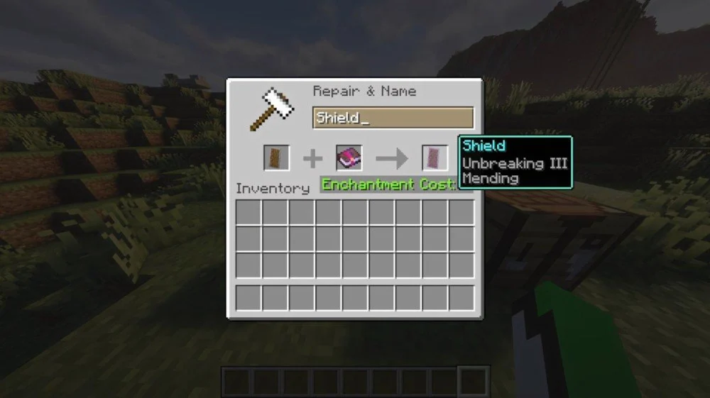 Các bùa chú cường hóa giúp tăng độ bền khiên Minecraft