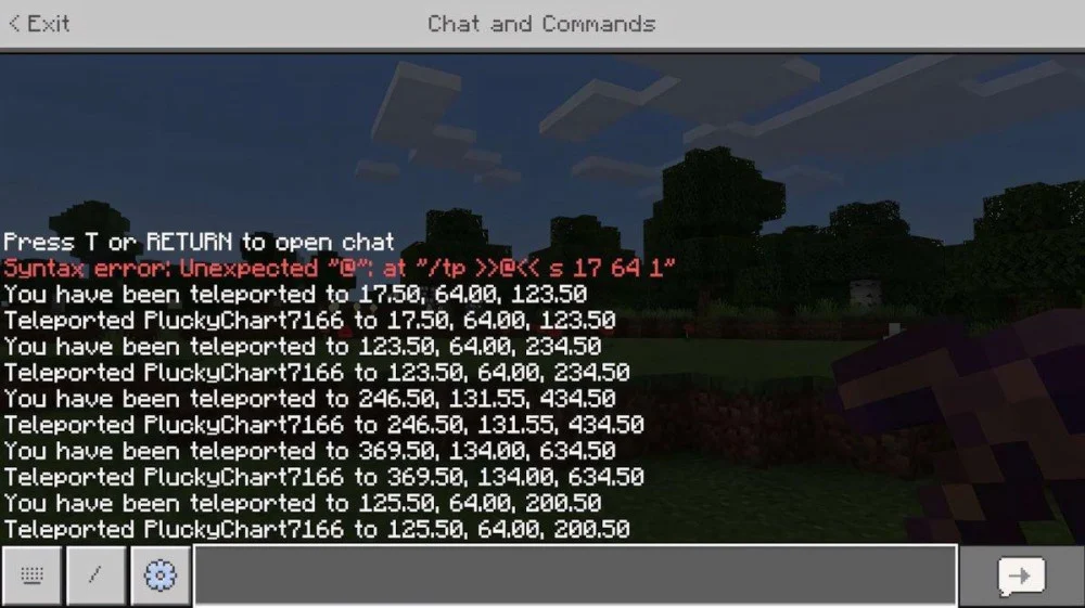 Cách dịch chuyển tức thời đến đồng đội Minecraft