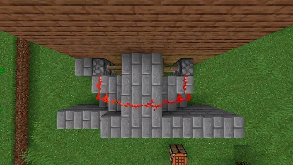 Cách làm cửa ẩn bằng piston và đá đỏ trong Minecraft