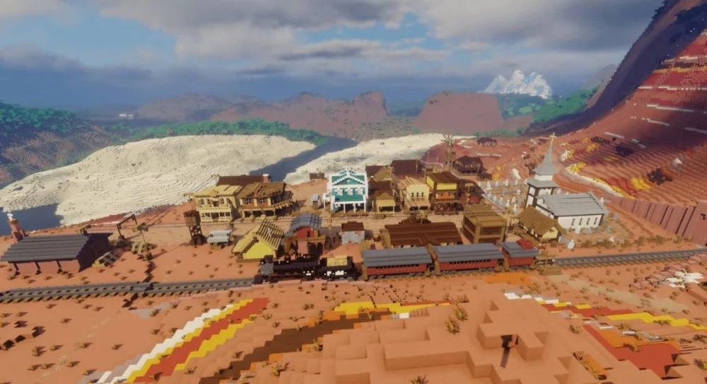 Sửa cổng Nether tại làng Savanna và khai thác mỏ