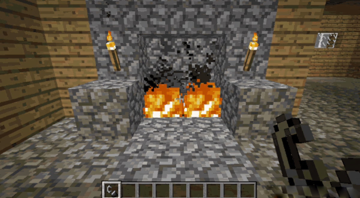 Thu thập đá lửa ngay khi rơi ra từ khối sỏi Minecraft