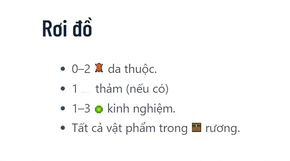Vật phẩm rơi ra khi tiêu diệt lạc đà trong Minecraft