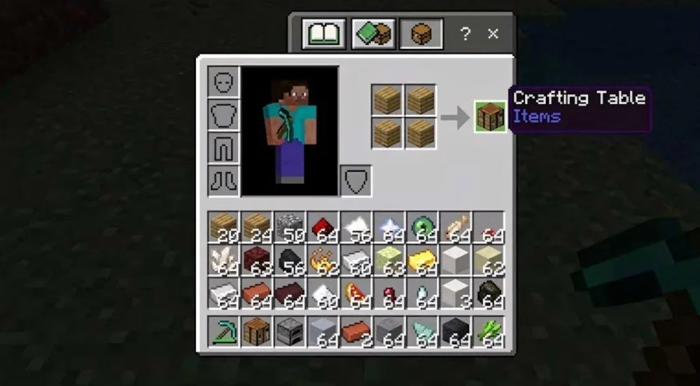 Cách dùng ván gỗ chế tạo bàn chế tạo Minecraft