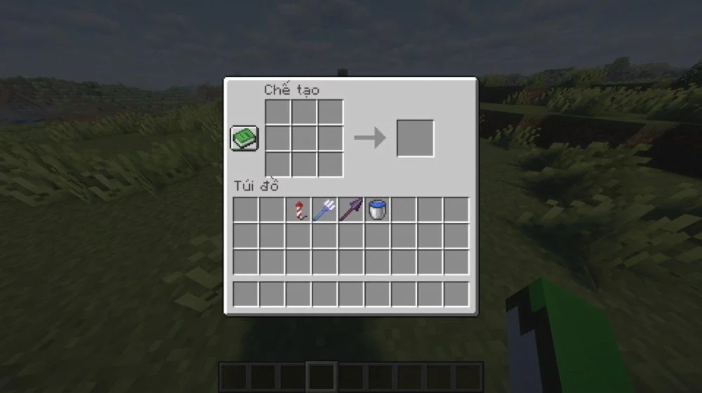 Cách mở giao diện bàn chế tạo 3x3 trong Minecraft