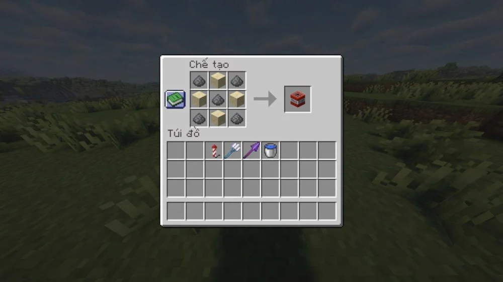 Công thức sắp xếp nguyên liệu chế tạo trong Minecraft