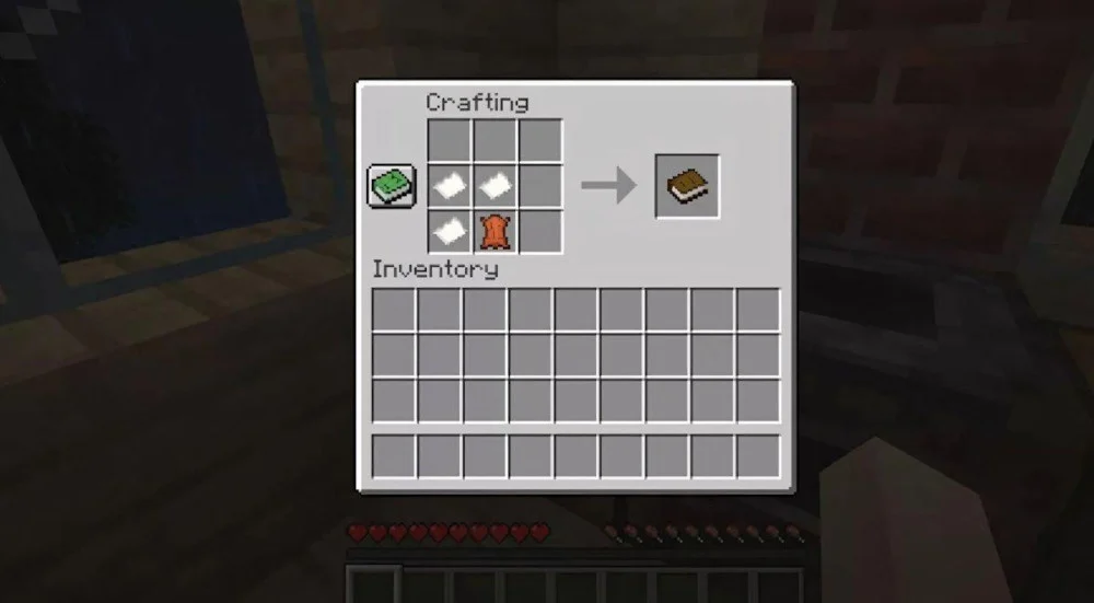 Cách phối hợp giấy và da chế tạo sách Minecraft