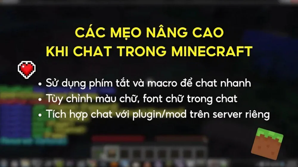 Mẹo tối ưu và quản lý khung chat trong Minecraft