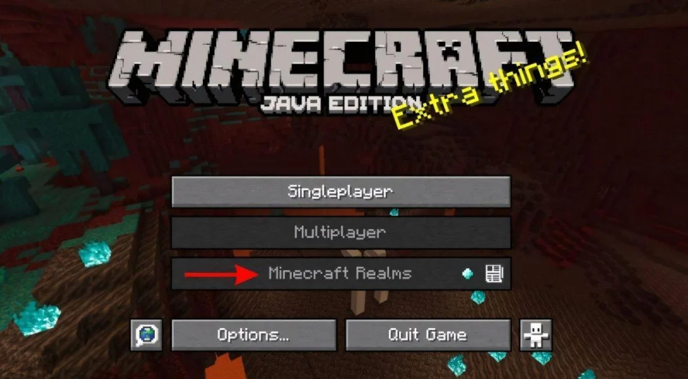 Chọn Minecraft Realms tại menu chính, bấm vào Realm