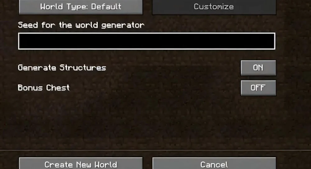Nhập seed tại Minecraft Launcher để đồng bộ thế giới