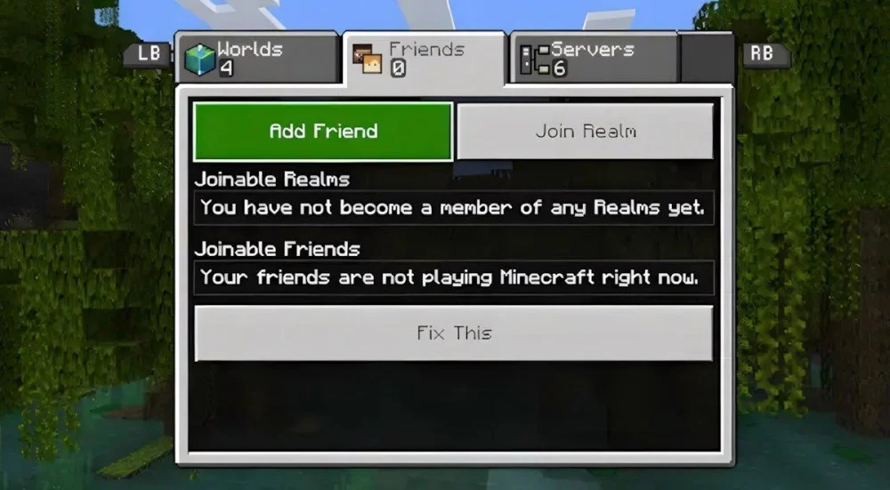 Chọn Minecraft Realms tại menu chính, bấm vào Realm
