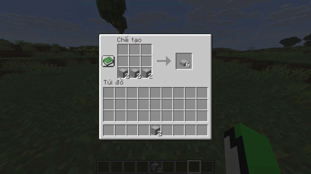 Các bước nung đá cuội tạo phiến đá nhẵn Minecraft