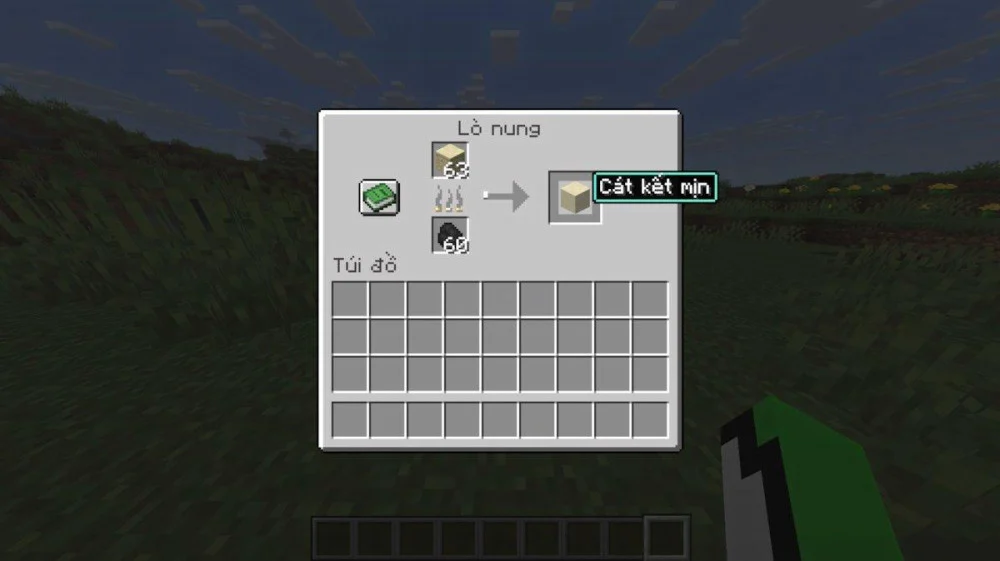 Hướng dẫn các bước nung sa thạch mịn trong Minecraft