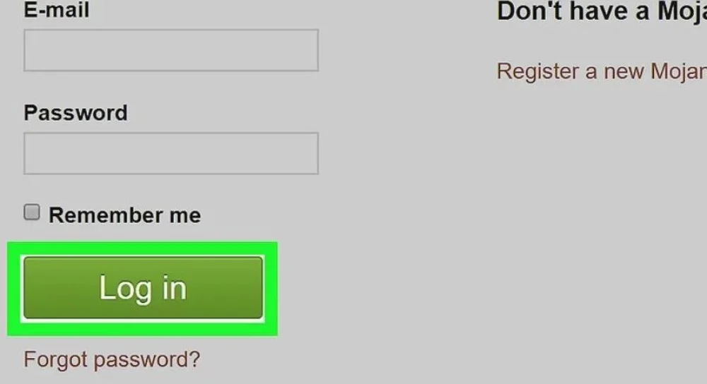 Nhấp nút Log in màu xanh lá để hoàn tất đăng nhập