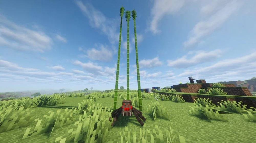 Nguyên liệu chế tạo giàn giáo từ tre và chỉ trong Minecraft