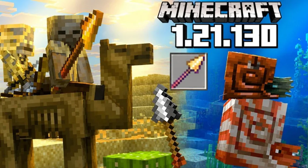 Minecraft Patch 1.21.130 bổ sung vũ khí Giáo, sinh vật Nautilus