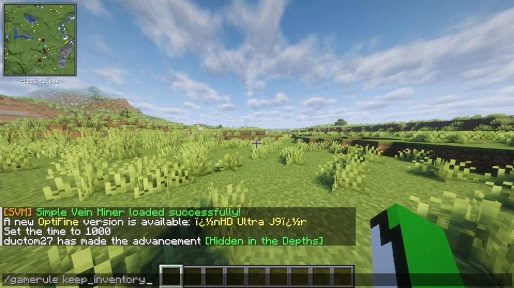 Hướng dẫn bật lệnh giữ đồ khi tử vong Minecraft