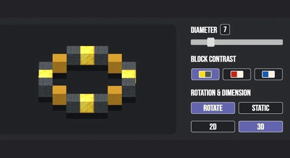 Công cụ trực tuyến hỗ trợ vẽ hình tròn block trong Minecraft