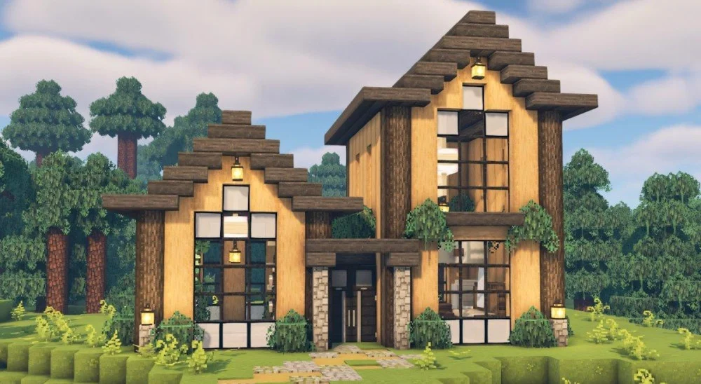 Những mẫu thiết kế nhà gỗ sang trọng nhất Minecraft