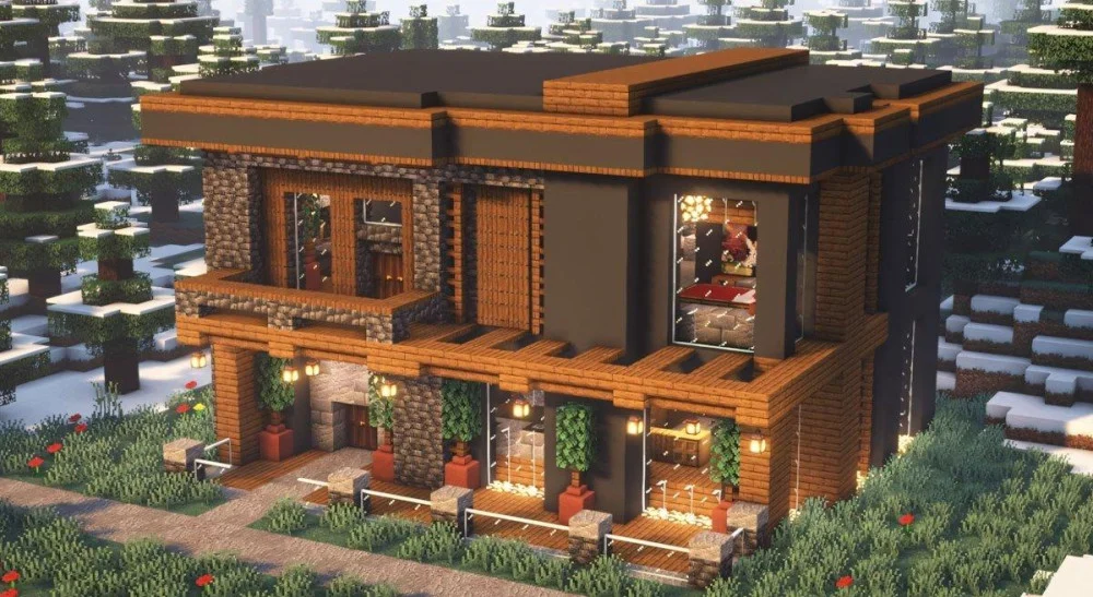 Mẫu thiết kế nhà gỗ Spruce trong rừng thông