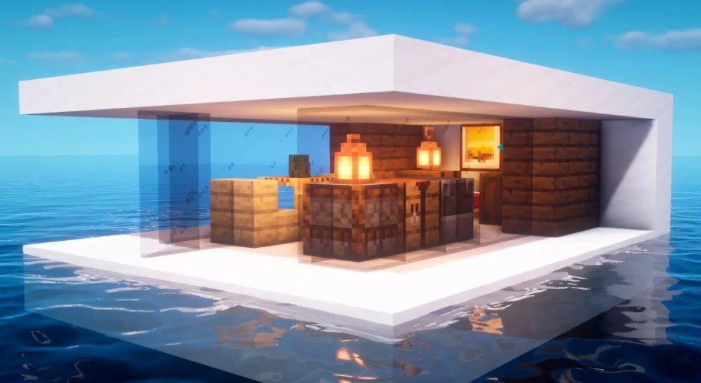 Cách xây nhà kính chìm dưới đáy biển trong Minecraft