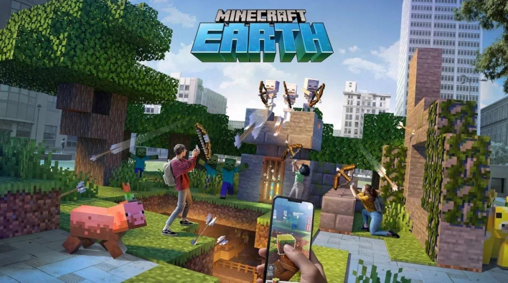 Minecraft Earth áp dụng thực tế tăng cường