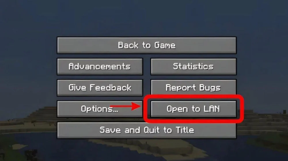 Mở LAN Minecraft ESC, Open to LAN, chọn chế độ