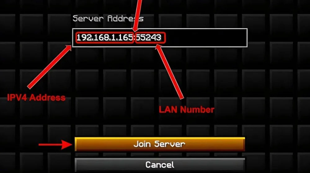 Chọn Direct Connection, nhập IPv4, port và Join Server
