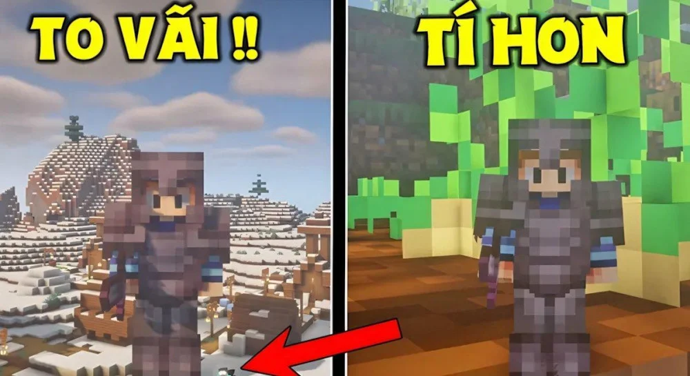 Cài đặt mod giúp phóng to hoặc thu nhỏ nhân vật