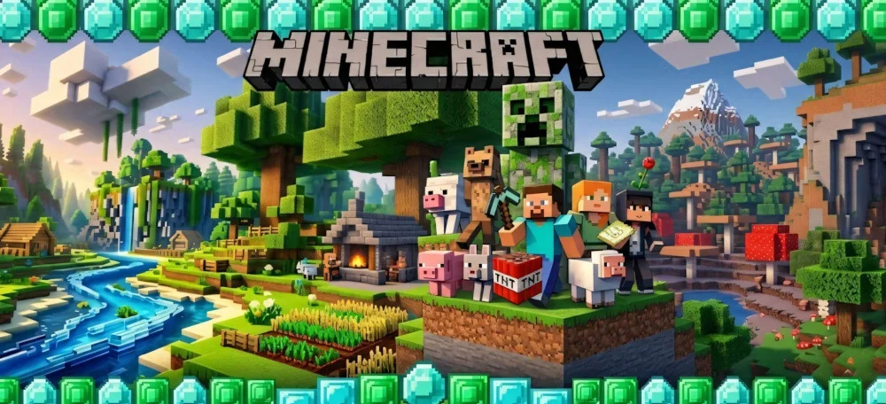 Thế giới mở Minecraft để khám phá sinh tồn và sáng tạo